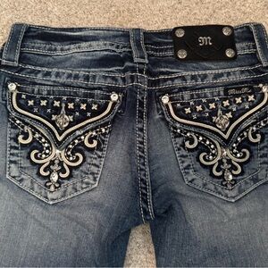 Miss Me Women's Blue Embellished Capri Jeans 26